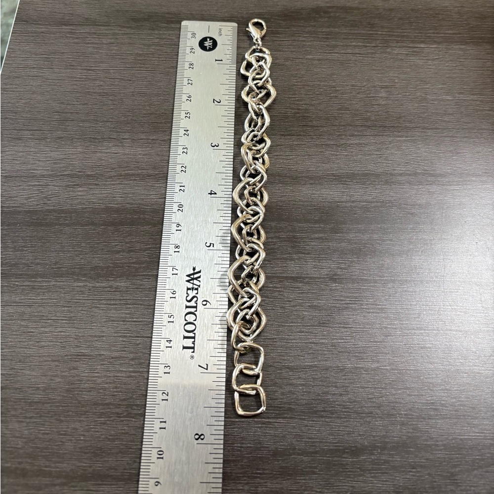 Unique Interlocking Silver Square Bracelet - image 4
